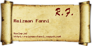 Reizman Fanni névjegykártya